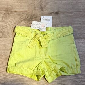 Janie and Jack Lime Green Adjustable Waist Shorts